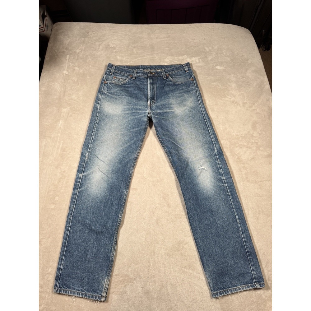 Vintage 90s Levis 505 Orange Tab Jeans Size 36x32 (Fit 34x31) Faded Distressed